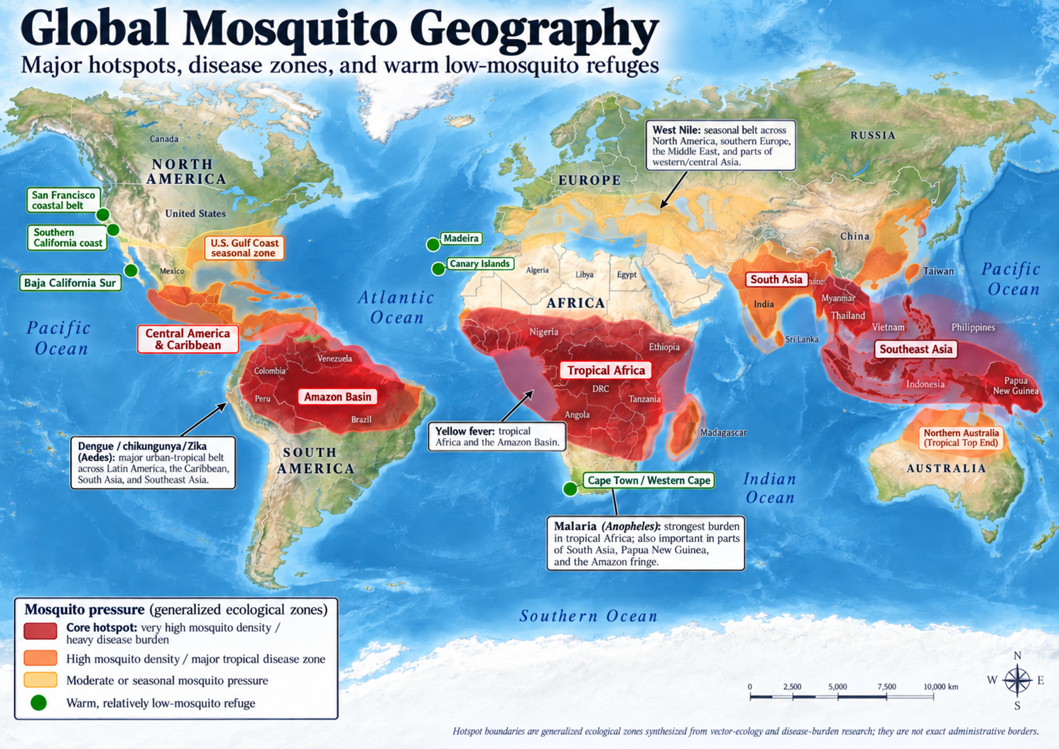 Warm Countries With Fewer Mosquitoes - Best Places to Live