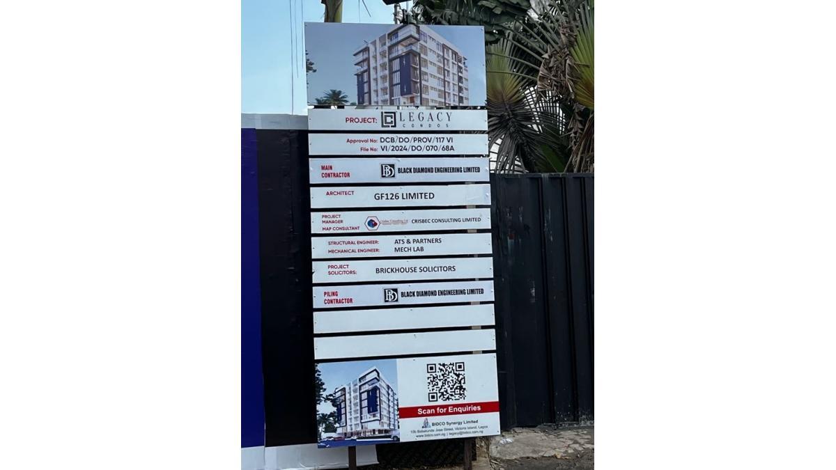 Legacy Condos – Residential Development in Victoria Island, Lagos